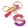 Alloy Resin Butterfly Keychains KEYC-TADJ0002-02G-S-2