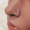 316L Surgical Stainless Steel Pave Cubic Zirconia Heart Square Flat Round L-Shaped Nose Rings FS-WGD0B52-01-3
