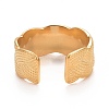 Ion Plating(IP) 304 Stainless Steel Textured Open Cuff Ring for Women LS-RJEW-C025-29G-3