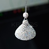 Full Rhinestone Mushroom Glass Perfume Bottles Air Freshener Diffuser Bottle Hanging Ornaments PW-WG8D50A-01-5