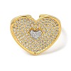 Rack Plating Brass Micro Pave Cubic Zirconia Cuff Finger Rings for Women RJEW-C114-17G-2