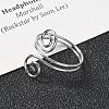 304 Stainless Steel Round Wrap Open Cuff Rings for Women Men LS-RJEW-Z071-02B-P-3