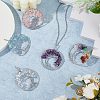 5Pcs 5 Styles Natural Amethyst & Rose Quartz & Aquamarine & Chakra Stone KK-HS0001-04-4