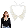 Plastic Pearl & Crystal Rhinestone Flower Colllar AJEW-WH0326-08C-1