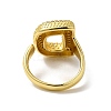 Letter Brass Micro Pave Clear Cubic Zirconia Open Cuff Ring for Women RJEW-N046-03D-G-3