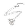 304 Stainless Steel with Shell Pearl Pendant Necklaces NJEW-Z033-02P-1