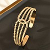 304 Stainless Steel Cuff Bangles for Women BJEW-B120-05G-02-3
