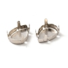 Platinum Plated Brass Sew on Prong Settings X-KK-G246-13x18mm-P-2