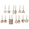 Natural Paua Shell Dangle Earrings EJEW-JE06274-2