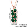 Brass Cubic Zirconia Long Tassel Pendant Necklaces for Fashionable Statement Style DV3387-20-1