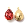 Real 18K Gold Plated Brass with Glass Pendants KK-177-22G-05-2