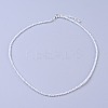 Natural Rainbow Moonstone Beaded Necklaces NJEW-K114-A-A11-1