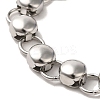 Non-Tarnish 304 Stainless Steel Flat Round Link Chain Bracelet BJEW-Q776-02C-01-2