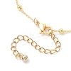 Brass & Glass Beaded Flower Link Chains Anklets AJEW-AN00730-6
