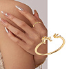 1Pc Letter Brass Rhinestone Open Cuff Rings for Women AJEW-LP0004-47A-G-1