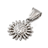Textured 304 Stainless Steel Pendants STAS-B167-06P-2