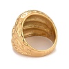 Ion Plating(IP) 304 Stainless Steel Textured Chunky Finger Ring for Men Women RJEW-B040-08G-3