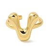 Initials Brass Open Cuff Ring for Women RJEW-N046-02V-G-2