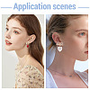 4 Pairs 2 Styles Brass Micro Pave Clear Cubic Zirconia Stud Earring Findings KK-TA0002-63-9