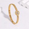 304 Stainless Steel Rhinestone Hinged Bangles FS-WG8BDCA-02-1