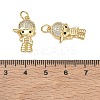 Brass Micro Pave Black Cubic Zirconia Pendants CU-CBA9AFC-01G-22-3