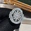 Brass Micro Pave Cubic Zirconia Finger Rings for Women FS-WGE2DD0-04-2