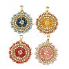 304 Stainless Steel & Cylinder Glass Seed Beads Pendants PALLOY-MZ01450-1