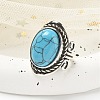 Synthetic Turquoise Adjustable Rings RJEW-I108-01AS-15-3