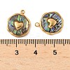 304 Stainless Steel Pave Natural Paua Shell Pendants STAS-F319-02B-G01-3