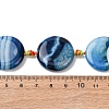 Natural Striped Agate/Banded Agate Coin Beads Strands G-NH0040-01H-2