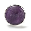 Natural Amethyst Round Adjustable Rings RJEW-K371-09S-21-3