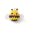 Glass Seed Beaded Bees Pendants PALLOY-MZ00939-1