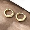 Twist Brass Micro Pave Clear Cubic Zirconia Hoop Earrings EJEW-D348-18G-1
