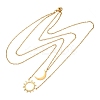 304 Stainless Steel Double Layered Sun Moon Pendant Necklaces NJEW-Z081-02G-3