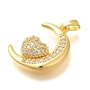 Brass Micro Pave Cubic Zirconia Pendants ZIRC-D275-04G-2
