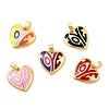 Brass Enamel Pendants KK-I378-19G-B-1