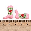 Boot Baking Paint Glass Enamel  Beads LAMP-C020-02D-4