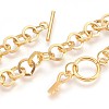 Ion Plating(IP) 304 Stainless Steel Cable Chain Bracelets BJEW-P237-08G-2