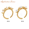 304 Stainless Steel Flower Open Cuff Ring Findings STAS-K263-04G-4