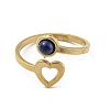 304 Stainless Steel with Natural Lapis Lazuli Ring Ion Plating(IP) RJEW-Z031-01B-01-2