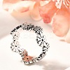 201 Stainless Steel Daisy Finger Ring for Women RJEW-A053-01P-1