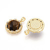 Natural Tiger Eye Pendants KK-N258-11G-2