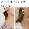 36Pcs 9 Styles Rectangle & Flower & Butterfly & Star Ash Wood Stud Earring Findings EJEW-TA0001-19-9