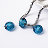 Blue Large Hole Glass European Rondelle Beads X-GDA007-66-2