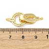 Brass Clear Cubic Zirconia Fold Over Clasps KK-Z078-39G-3