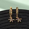 Starfish Brass Micro Pave Cubic Zirconia Hoop Earrings EJEW-F384-14G-02-1