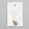 PVD Vacuum Plating Flat Round with San Benito & Word 304 Stainless Steel Charms STAS-I036-03B-5