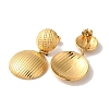 Textured Half Round Ion Plating(IP) 304 Stainless Steel Stud Earrings for Women EJEW-L287-015G-2