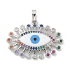 Rack Plating Brass Micro Pave Cubic Zirconia with Enamel Pendants KK-G515-46P-1