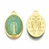 Brass Enamel Pendants KK-S345-179B-2